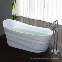 Modern Free Standing Oval White Pure Acrylic Japanese Soaking Bathtub